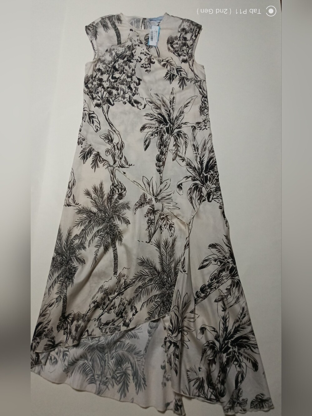 Antonio Melani Tessa Toile Palm Tree High-Low Asymmetric Midi Dress Size 2 - Picture 6 of 11